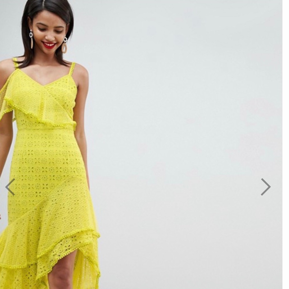 ASOS Chartreuse Lace Dress